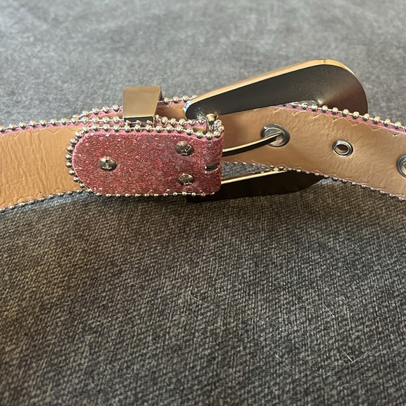 Women’s pink rhinestone belt - Picture 3 of 6